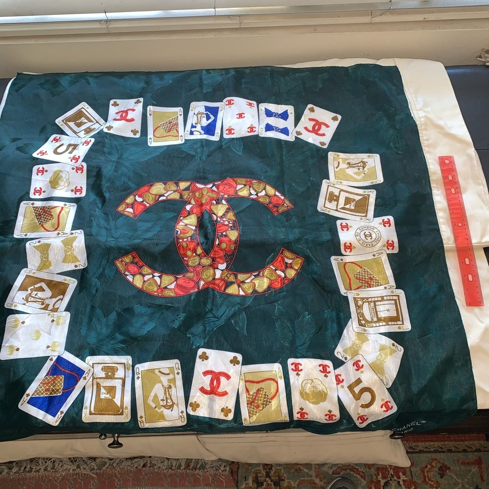 CHANEL scarf silk